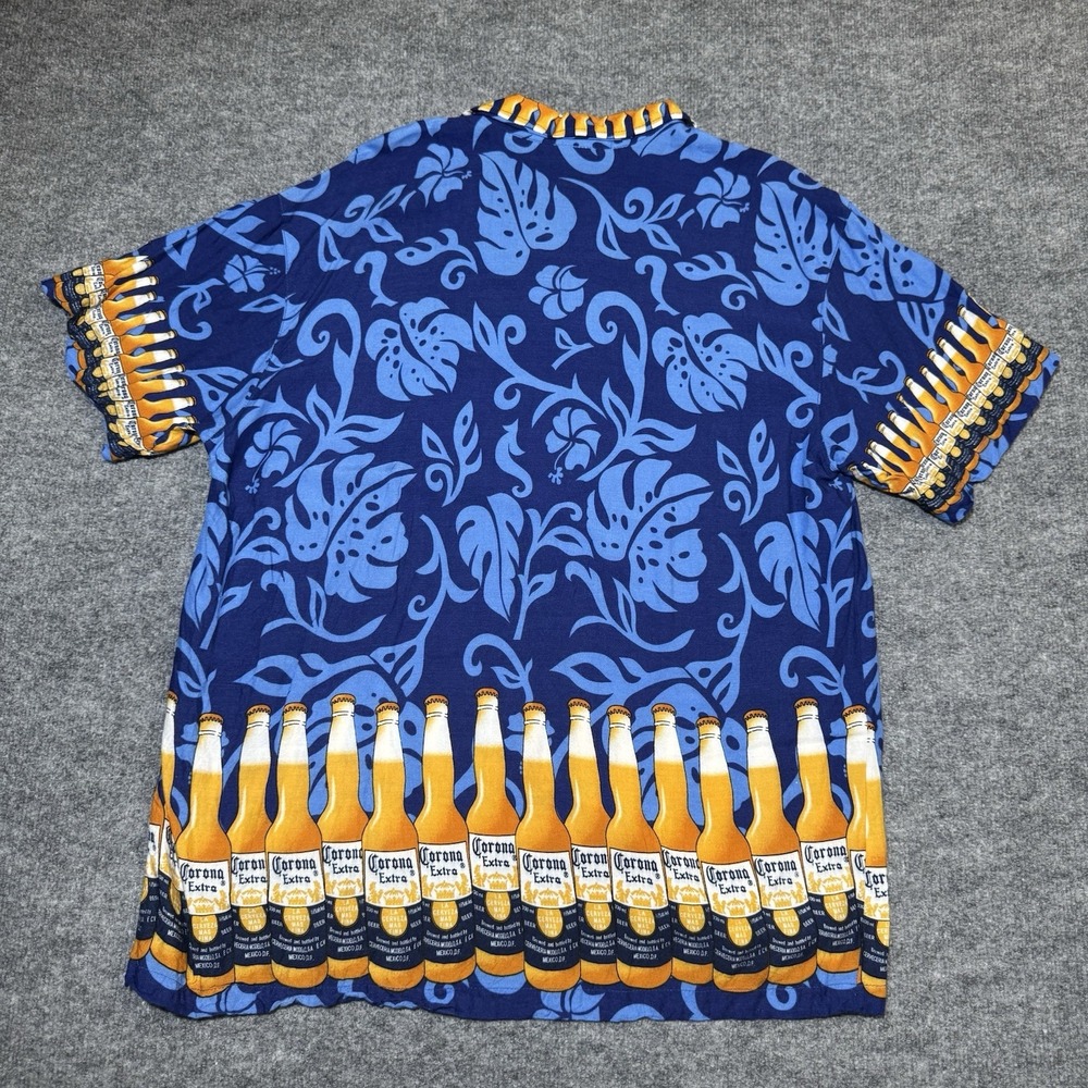 Lot of 2 Corona Beer Hawaiian Shirt Men 2XL Button Up Tropical‎ Beach Vacation - Picture 12 of 13